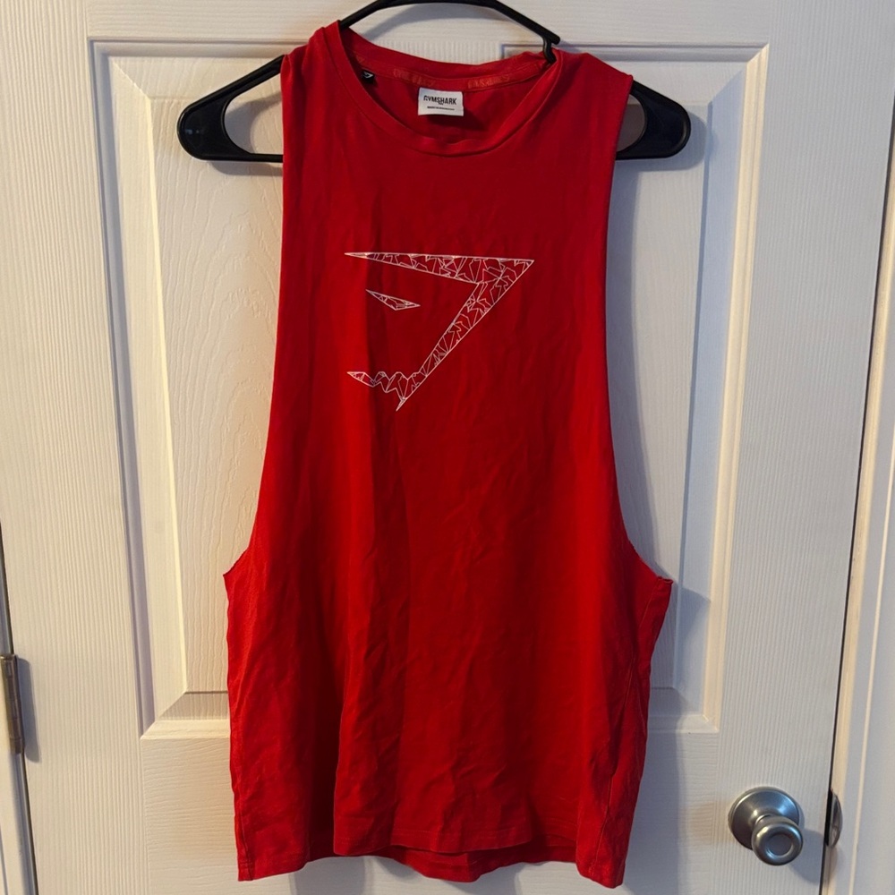 Gymshark Red Tank Top with Geometric Logo size medium Excellent